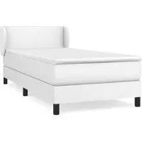 vidaXL Boxspring met matras kunstleer wit 90x200 cm