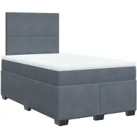 vidaXL Boxspring met matras fluweel donkergrijs 120x190 cm