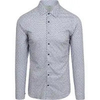 Desoto Slim Fit Jersey overhemd Denimblauw, Bloemen