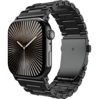 Cazy horlogebandje geschikt voor Apple Watch Bandje (Titanium) - Smartwatchbandjes (+Horloge inkortset) - Universeel bandje geschikt voor Apple Watch 44/45/46/49 mm - Zwart