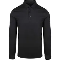 Desoto poloshirt effen zwart slim fit katoen