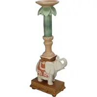 HD Collection Kandelaar Groen / Beige / Bruin 14,7 X 7,8 X 34,6 Cm