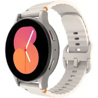 Cazy horlogebandje geschikt voor Samsung Galaxy Watch Bandje (ActiveFlex) - Smartwatchbandjes - Universeel bandje geschikt voor Samsung Galaxy Watch 7 / Watch 6 / Watch 5 / Watch 4 / Watch FE - Ivory