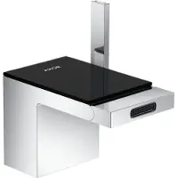 Axor MyEdition ééngreeps bidetmengkraan voorzien van zwart glas en push open garnituur 14,9 cm, chroom