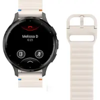 Cazy horlogebandje geschikt voor Garmin Watch Bandje (ActiveFlex) - Smartwatchbandjes - Universeel bandje geschikt voor Garmin Venu 3S / 4 (41mm) - Ivory