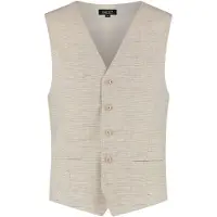 Gents - Gilet / Vest heren - - Katoen - Zand - Maat S/S