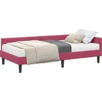vidaXL Hoekbedframe met Matras 2 st Wijnrood 100 x 200 cm Fluweel