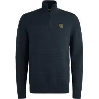 PME Legend Trui 'Pullover with half zipper' donkerblauw