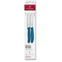 Victorinox Swiss Classic 6.7832.2C1 Tomato & Table Knife, Wavy, Blue, set van 2 tomatenmessen