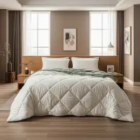 Sleeptime Lazy Dekbed Zonder Overtrek - Crème/Groen 240 x 200 cm