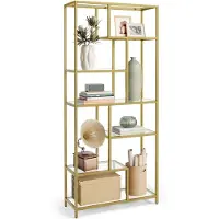 Vasagle Boekenkast met 6 planken, metallic goud