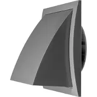 Europlast Gevelrooster met terugslagklep 150x150 mm diameter 100 mm grijs - ND10FVP