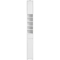 SoBuy BZR160-W Hoge badkamerkast wit 20x180x20 cm