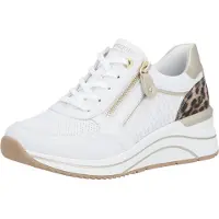Remonte Sneakers laag 'Dot 10' ecru / lichtbruin / zwart / wit