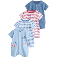 Next Rompertje/body lichtblauw / oranje / rood / wit