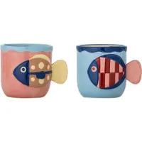 Bloomingville Willy Cup 2-pack - Koffiekopjes Steengoed Multi - 82063205