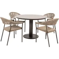 4 Seasons Outdoor Sarah Sienna dining tuinset 120xH75 cm 5 delig terre keramiek Taste 4SO
