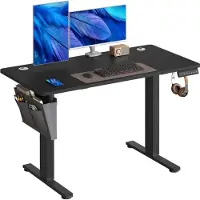 Songmics In hoogte verstelbaar elektrisch bureau – 120 – 1 x 60 – Zwart