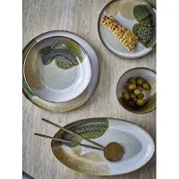 Bloomingville Green Stoneware Jules diep bord, 22 cm