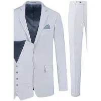 Gents - pak / kostuum 3-D structuur lichtblauw - Polyblend - Lichtblauw - Maat 56/56