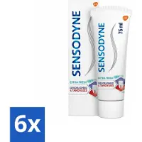 Sensodyne 6 x - Tandpasta - Gevoeligheid & Tandvlees - Extra Fresh - 75 ml - Tandpasta Gevoelige Tanden - Tandvleesproblemen - Tandplak - Gevoelige Tanden - Tandvleesverzorging