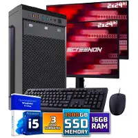 Screenon Intel Compleet PC SET | Intel Core i5 | 16 GB DDR4 | 1 TB SSD + 2 x 24 Inch Monitor + Muis + Toetsenbord | Windows 11 Pro + WiFi & Bluetooth