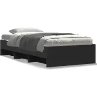 vidaXL Bedframe bewerkt hout zwart 75x190 cm