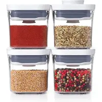 Oxo POP Voorraadbus 2.0 Mini vierkant - Mini - Set van 4 stuks