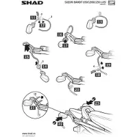 Shad Support de valise latérale pour moto Suzuki 1200 Gsf Bandit S 2005 à 2014 S0BN61IF / Kit / 3P SYSTEM Neuf