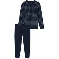 Schiesser Pyjama lang 'Fine Interlock' nachtblauw