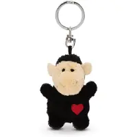 Magni sleutelhanger schaap zwart met hart 5cm
