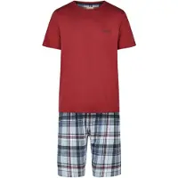 Phil&Co. Pyjama kort ' Classic ' blauw / lichtblauw / rood / offwhite