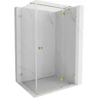 Mexen Lunar T openklapbare douchecabine rechts 100 x 110 , transparant, goud - 834T-100-110-50-00-P