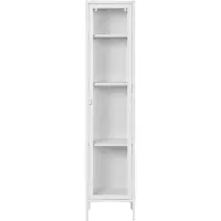 House Nordic Vitrinekast Brisbane | staal wit 40x180x35 cm vitrinekasten | NADUVI
