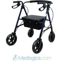 Medlogics Rollator - Lichtgewicht - met zitvlak - zitfunctie - zachte zitting - rugsteun