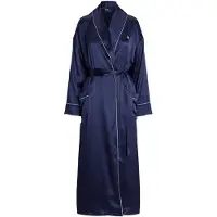 Ralph Lauren Badjas kort ' Heritage Silk ' navy