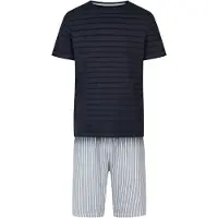 Phil&Co. Pyjama kort ' Classic ' donkerblauw / grijs / wit