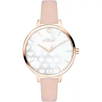 s.Oliver Analoog horloge goud / rosa / wit