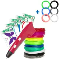 3D&Print 3D-Pen Starterspakket - Rood - Combideal met Filament Pakket - 6 Kleuren
