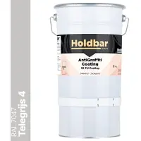Holdbar Anti Graffiti Coating Telegrijs 4 (RAL 7047) 5 Kg - Maakt Graffiti verwijderbaar - Graffiti Verwijderen - In Alle Kleuren - Voor Steen, Beton, Hout, Metaal en Tegels