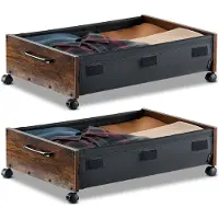 Vevor Opbergtas voor onder het bed (2 stuks). Oprolbaar (650 x 460 x 180 mm). Onderbedcontainer met vergrendelbare wielen. Mobiele opbergbox voor kleding
