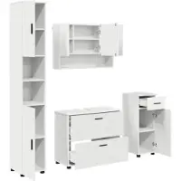 vidaXL Badkamermeubel Set 4 st Wit 35 x 30 x 192 cm