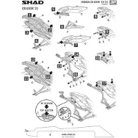 Shad Support valise latérale pour moto Honda 650 Cbr R H0CR61IF 3P SYSTEM Neuf