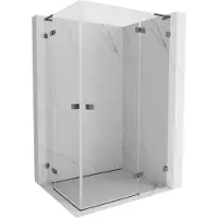 Mexen Lunar L Duo douchecabine, opendraaiend rechts 105 x 75 cm, transparant, geborsteld gun grijs - 834L-105P-075L-66-00
