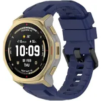 Strap-it Siliconen bandje geschikt voor Amazfit T-Rex 3 Pro - Donkerblauw