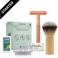 Bamboozy Safety Razor Starterkit voor Vrouw Rose Gold Goud - 25 Mesjes - Scheerkwast - Scheerzeep
