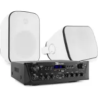 Power Dynamics Geluidsinstallatie met Bluetooth - PV220BT 2-zone versterker audio + 2 BD50W opbouw speakers - 5''