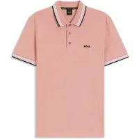 BOSS Heren Polo Paddy roze (L), Casual, Katoen, Korte mouwen 50469055