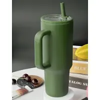 Thermo Drinkbeker - Lekvrij - Leger Groen - 1200ML - 1 Liter - Tumbler - Thermosbeker - RVS - Voor Warm en Koude Dranken
