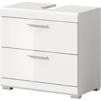 Ebuy24 Scout wastafel 2 deuren, 2 lades, 2 planken wit hoogglans, wit.